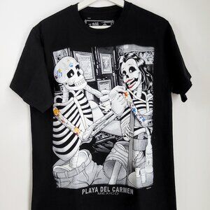 TAM TAM Playa del Carmen Mexico Skeleton Graphic T Shirt Size M